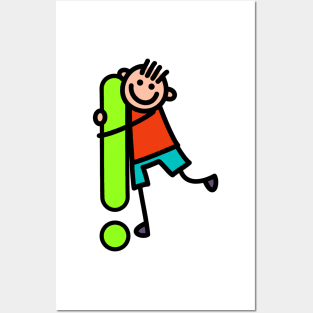 Letter Exclamation Mark for Boys alphabet Kids Colorful Cartoon Character Posters and Art